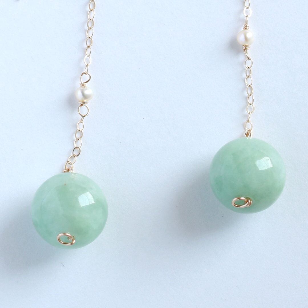 ピアス かわいい 本翡翠 ヒスイ A貨 高級緑色 艶美麗 誕生日プレゼント