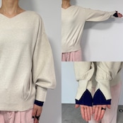 やわもち2wayバイカラーカフknit/エクリュ