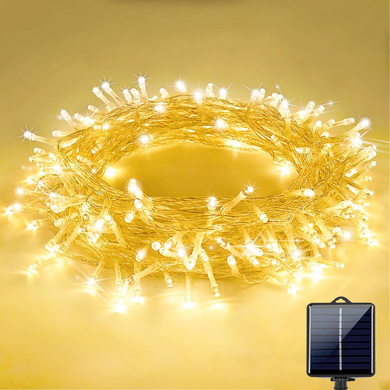 【在庫処分】ソーラー LEDストリングライト イルミネーションライト 屋外 防水 50球 7M 電飾 8モード 夜間自動点灯 多機能装飾用 (クリスマス/ハロウィン/パーティー/バレンタインデー/新年/祝日/結婚式/学園祭 室外/室内/庭) Juckier