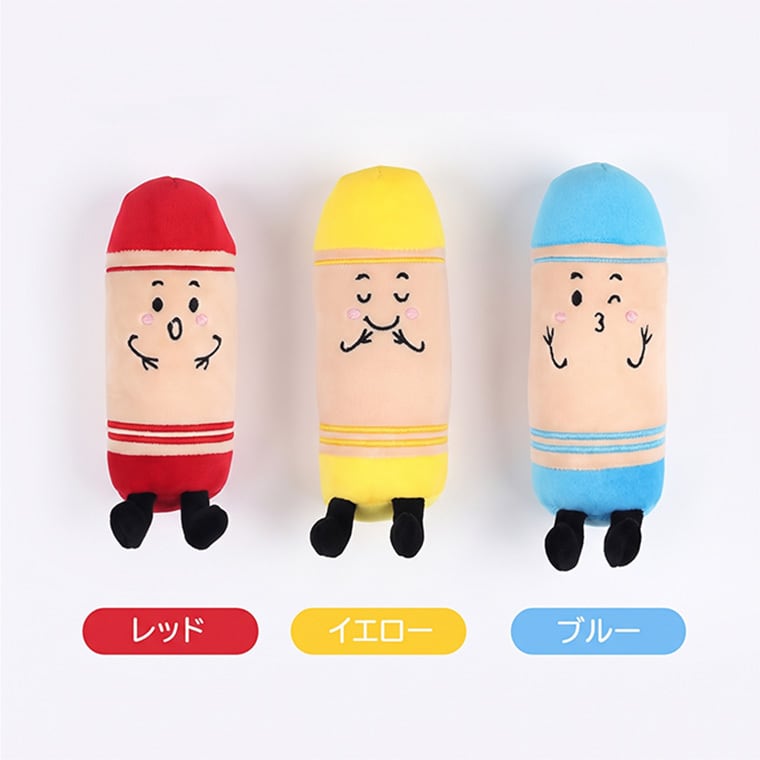 crayon toy ver.2  3color /  ペット 犬 おもちゃ 噛む 音が鳴る ロープ 知育玩具 鳴き笛入り 可愛い わんちゃん おもちゃ ストレス解消 韓国 ペット用品