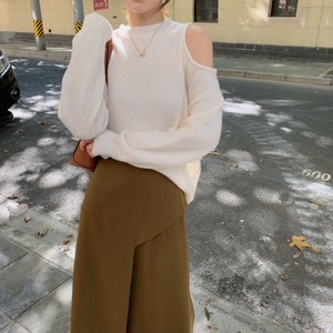 cut away knit tops<t1397>