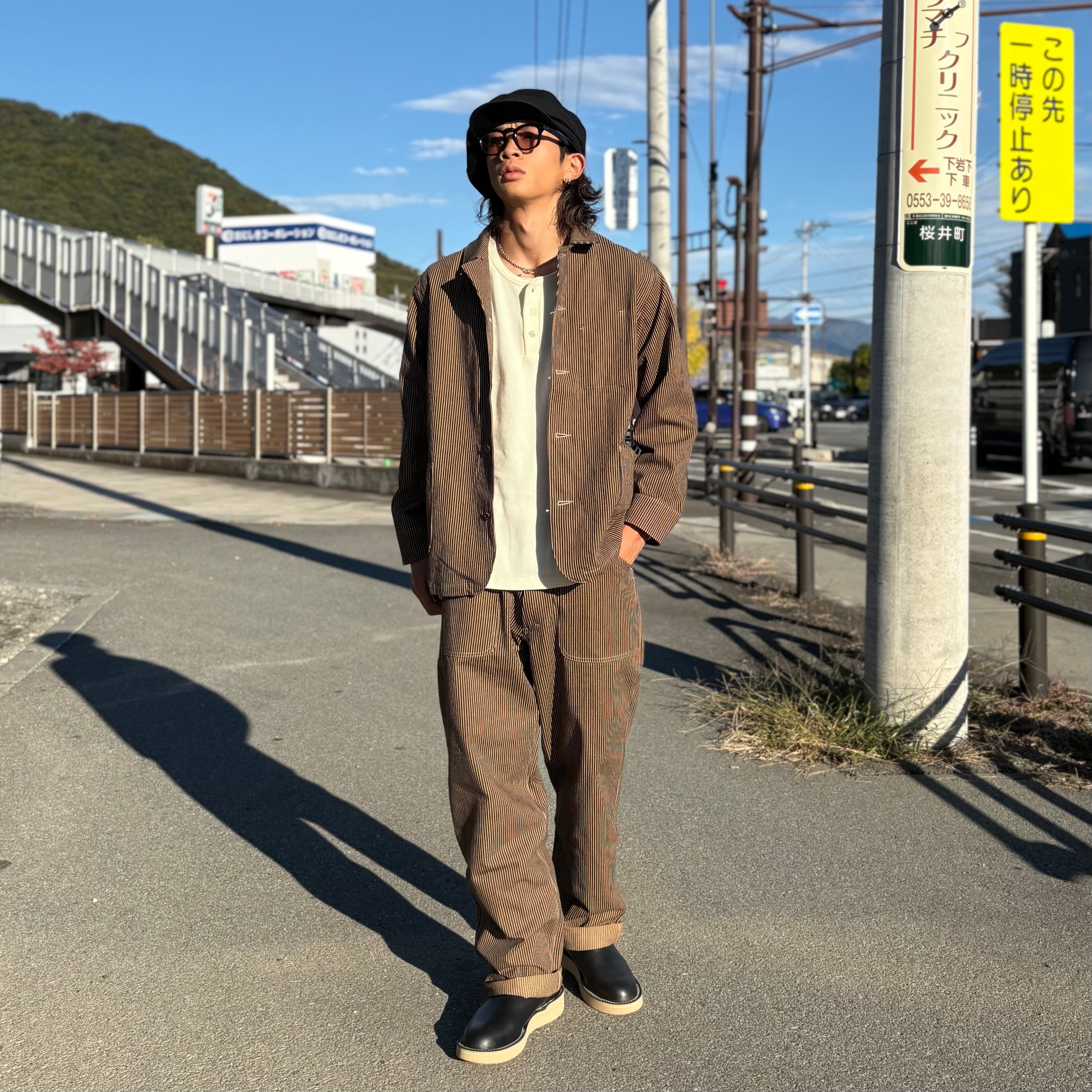 ワークジャケット ジャケット カバーオール メンズ ヒッコリー