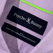 Psycho Bunny サイコバニー BD ボタンダウン 半袖 シャツ M/パープル メンズ ゴルフ