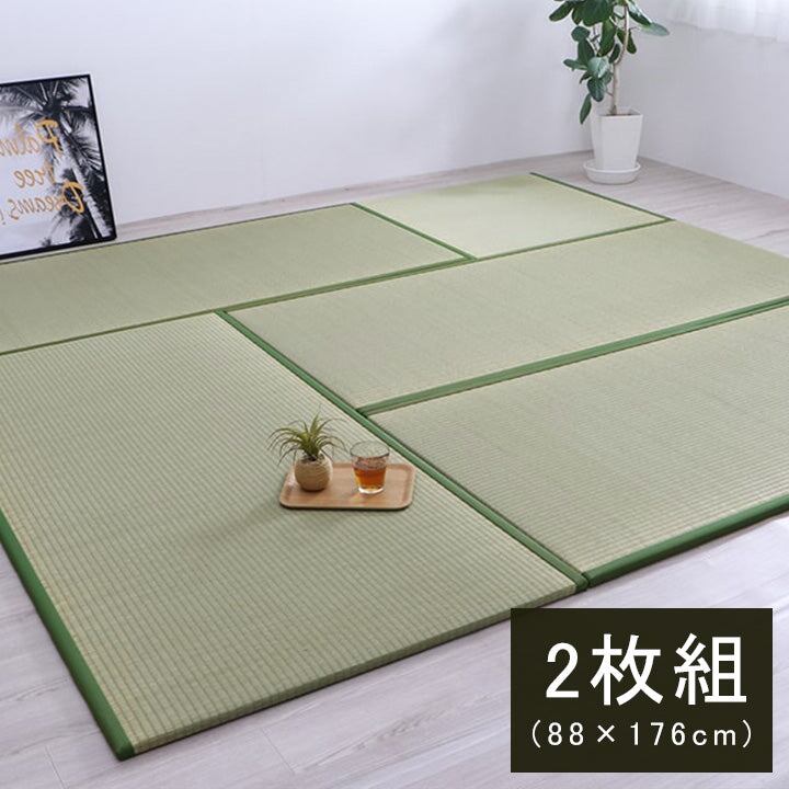 置き畳 楽座 2P 一畳 88×176×2.2cm ラグマット カーペット 絨毯 2枚組 い草