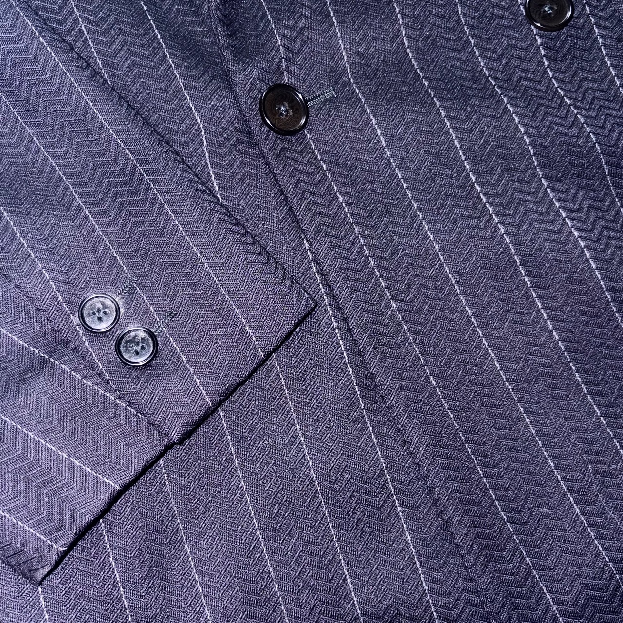 vintage GIANNI VERSACE zig-zag woven stripe set-up suits