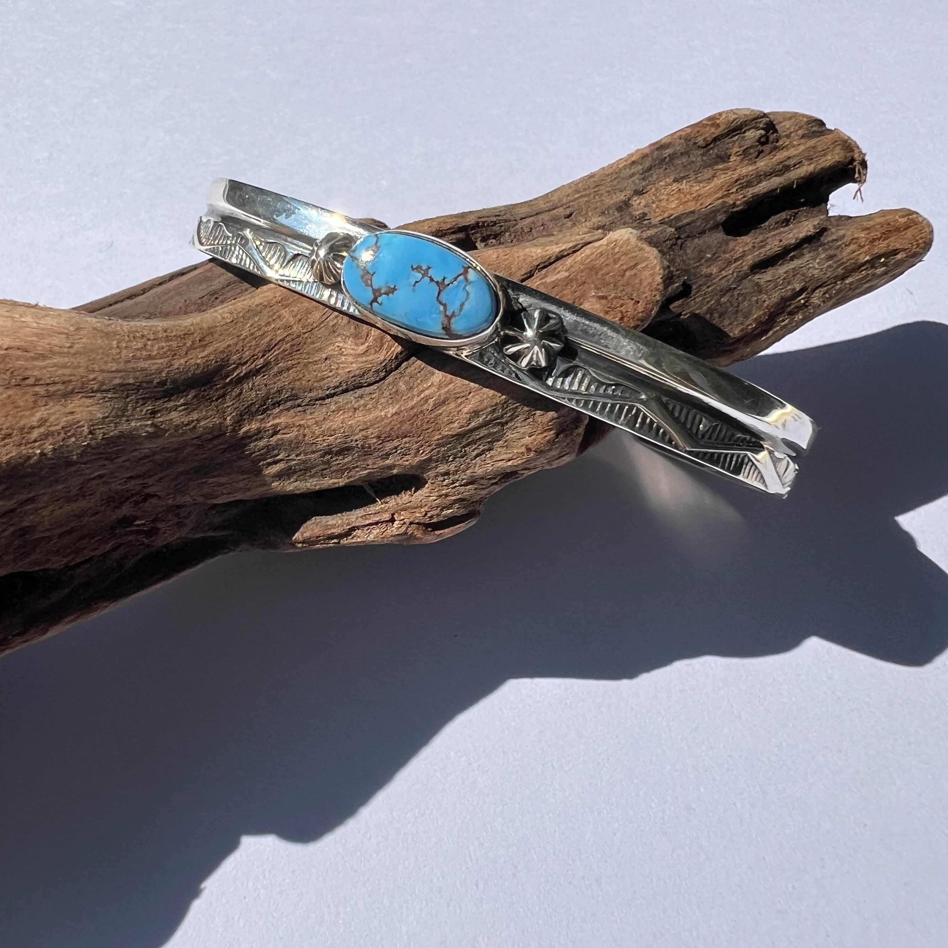 ラスト1点！】《Indian Jewelry 》 ゴールデンヒル ターコイズ 横