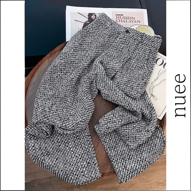 モノトーンツイードデザインパンツ　N00151