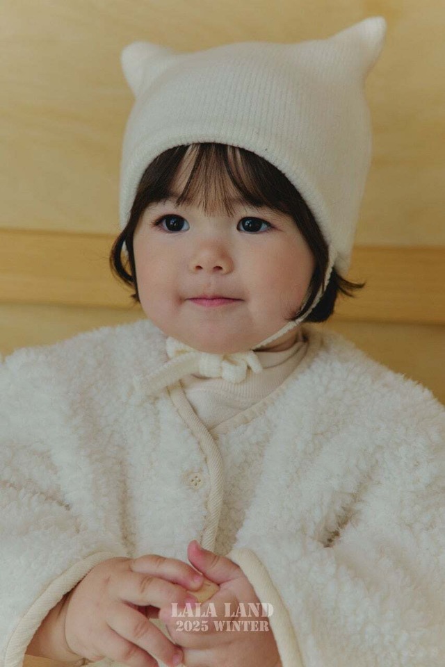 [即納]≪LALALAND≫Petite Cat Beanie ivory (baby) 5