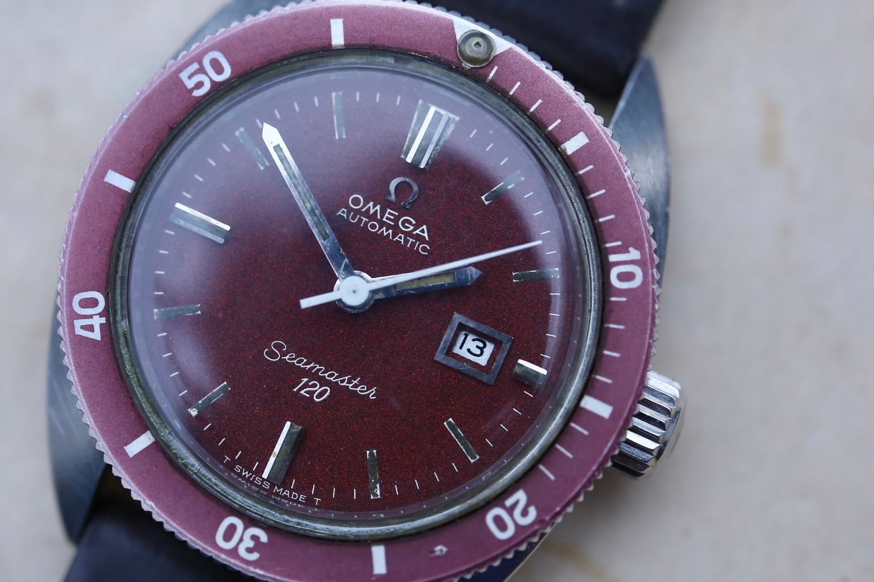 OMEGA】 1970 オメガ シーマスター120 ボーイズ レッド エイジング