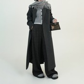 ダブルブレスト クラシカルロングコート H0044