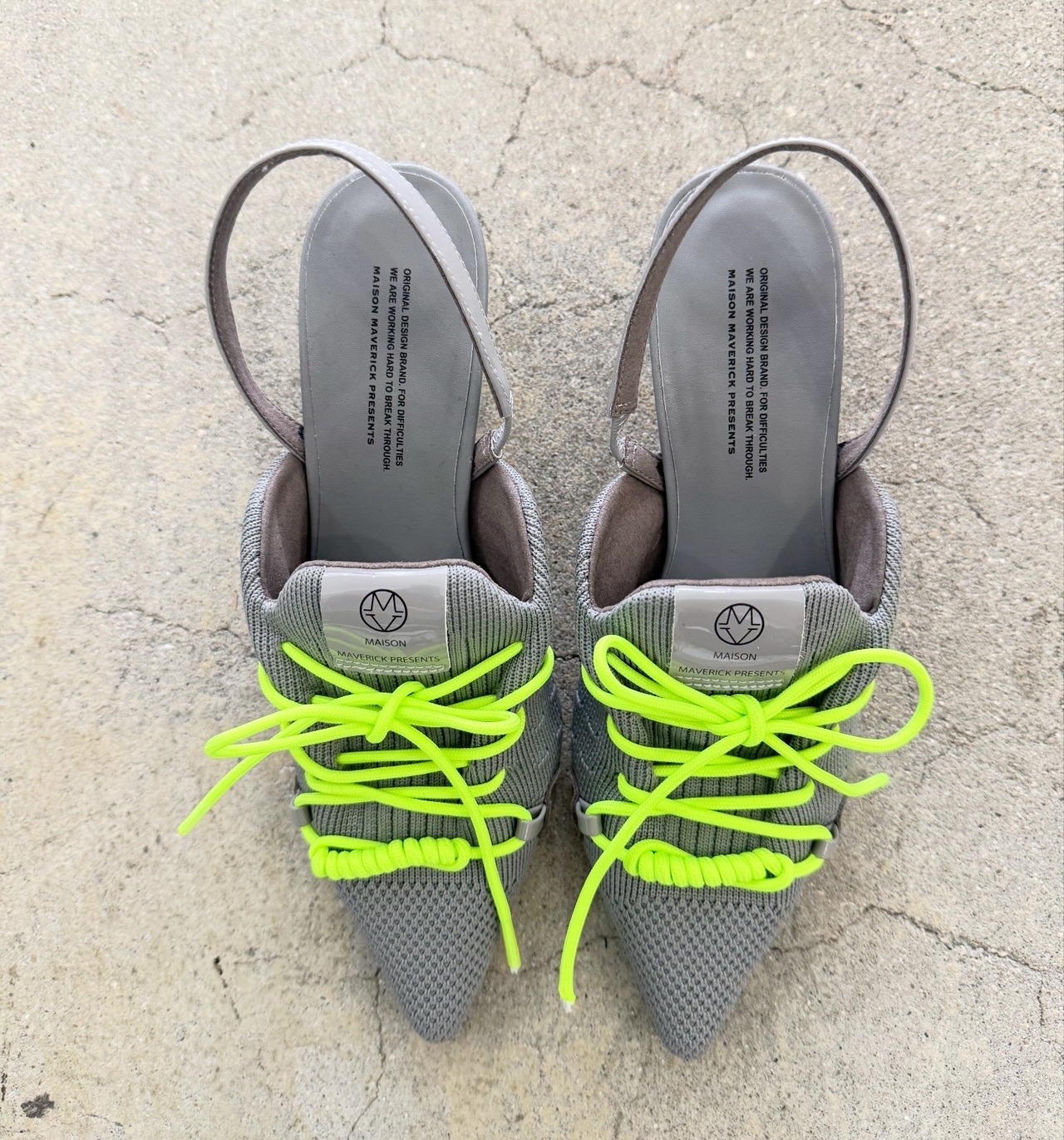 メゾンマヴェリックプレゼンツ  Knit Lace-Up Sneaker Heel