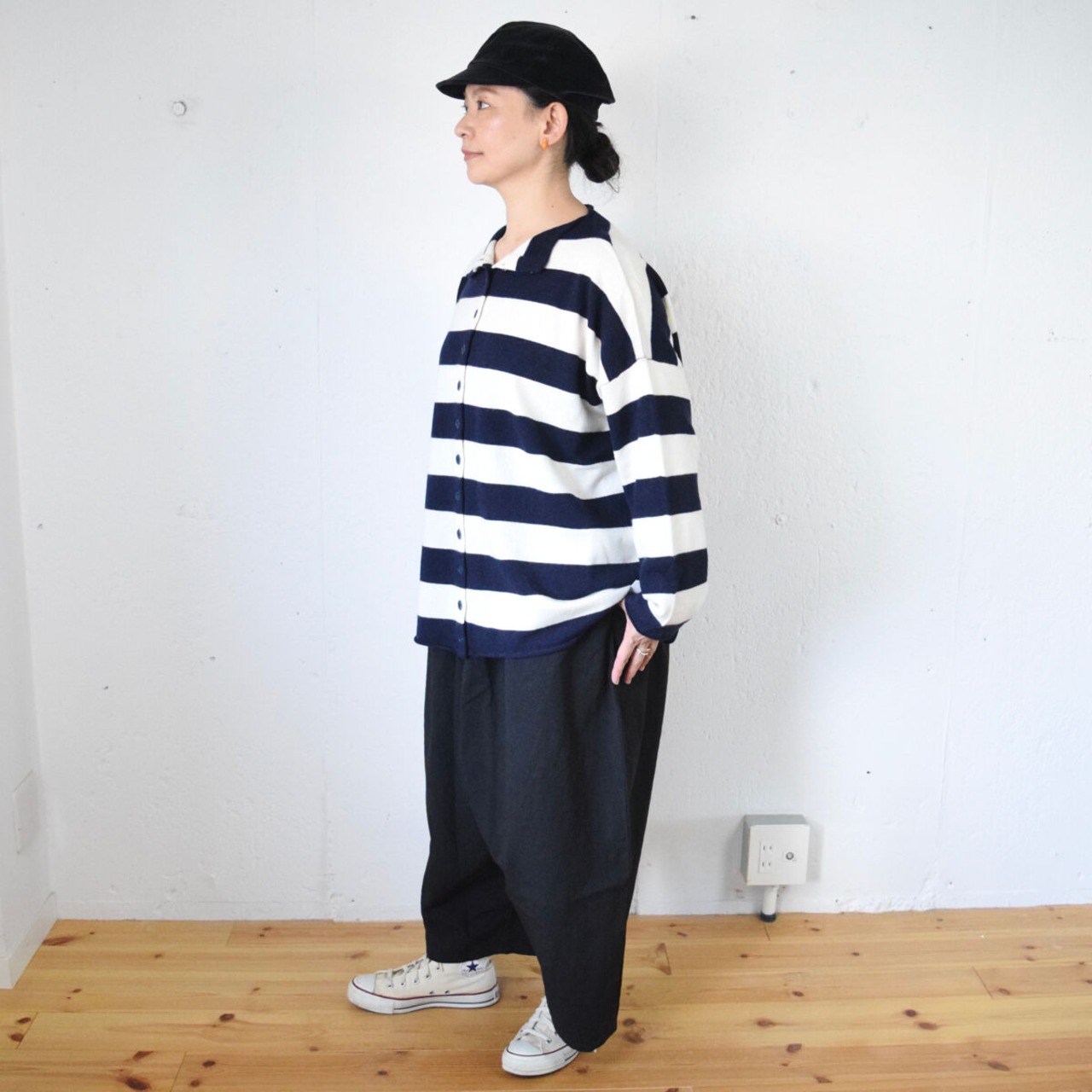 GAUZE#(ガーゼ) ボトルネックボーダーニット / カーディガン