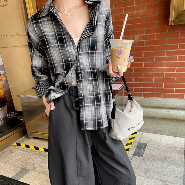 メンズライクチェックシャツ　M02686