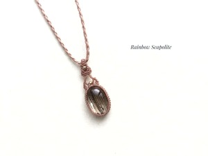 レインボースキャポライト macrame necklace