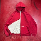 90s Carhartt ジップパーカー 裏地サーマル フェードレッド カーハート