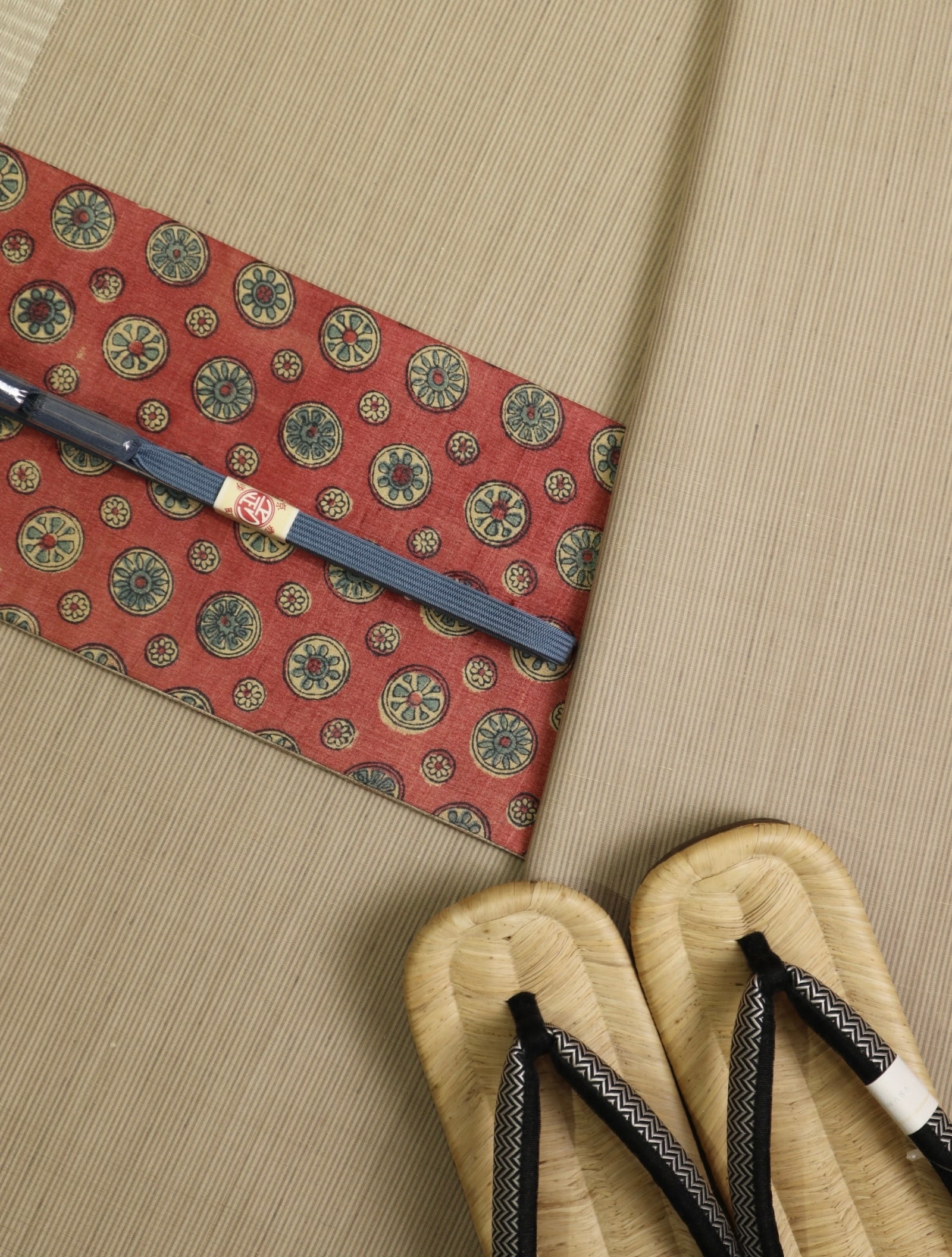 半幅帯 古渡更紗（タッサーシルク） きものギャラリー凛