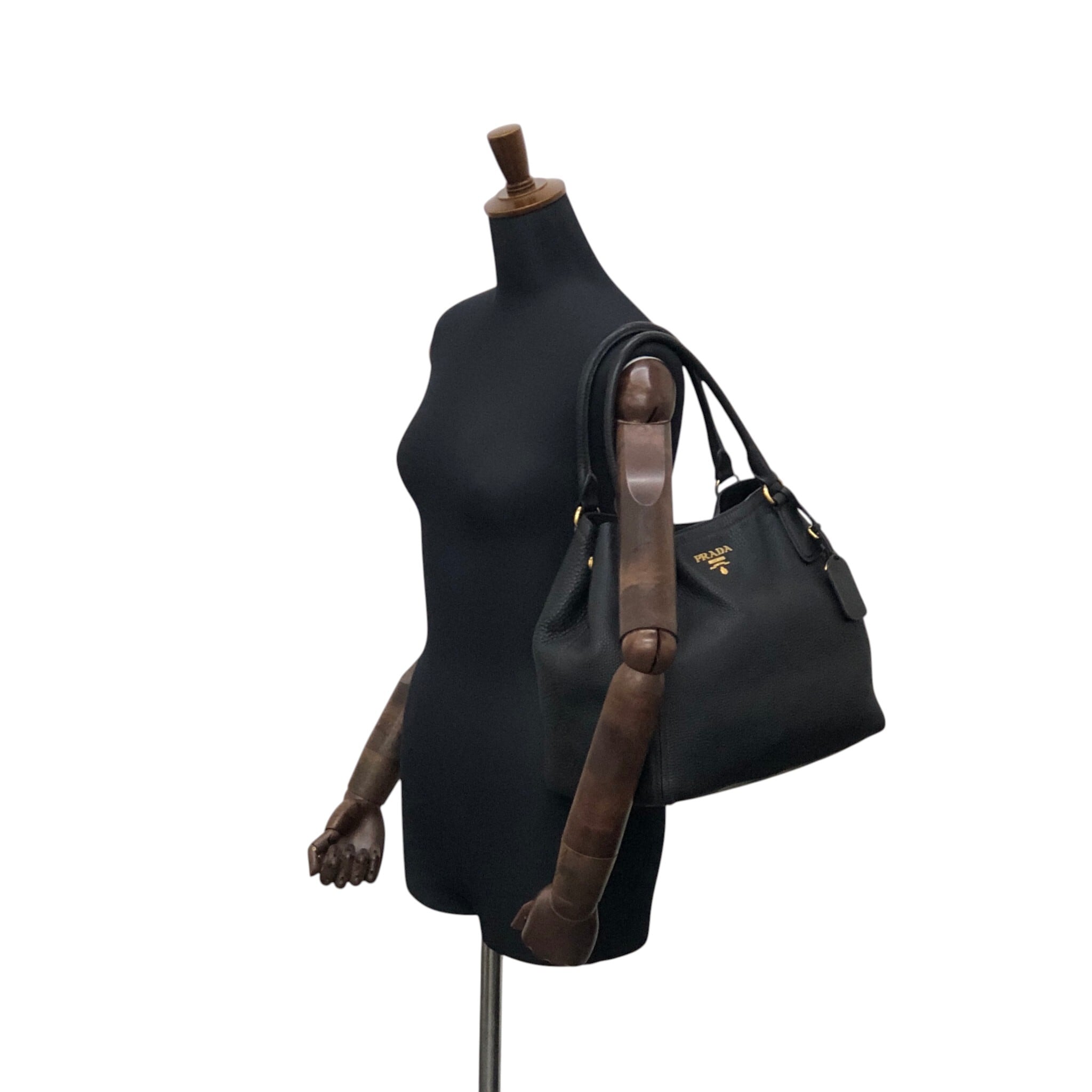 プラダ PRADA プラダ ハンドバッグ ブラック ロゴ レザー BN2534 vintage