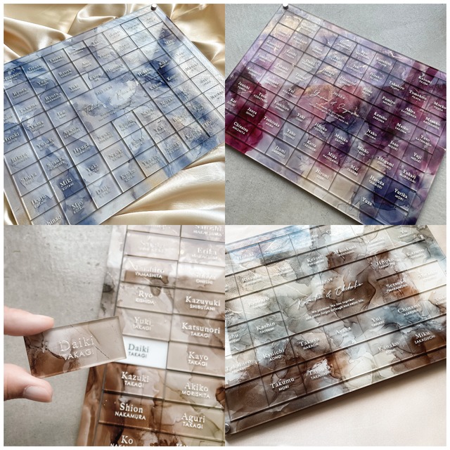 選べる3つのカラー｜Alcohol ink Artゲスト参加型結婚証明書♢20名〜104名まで対応◎