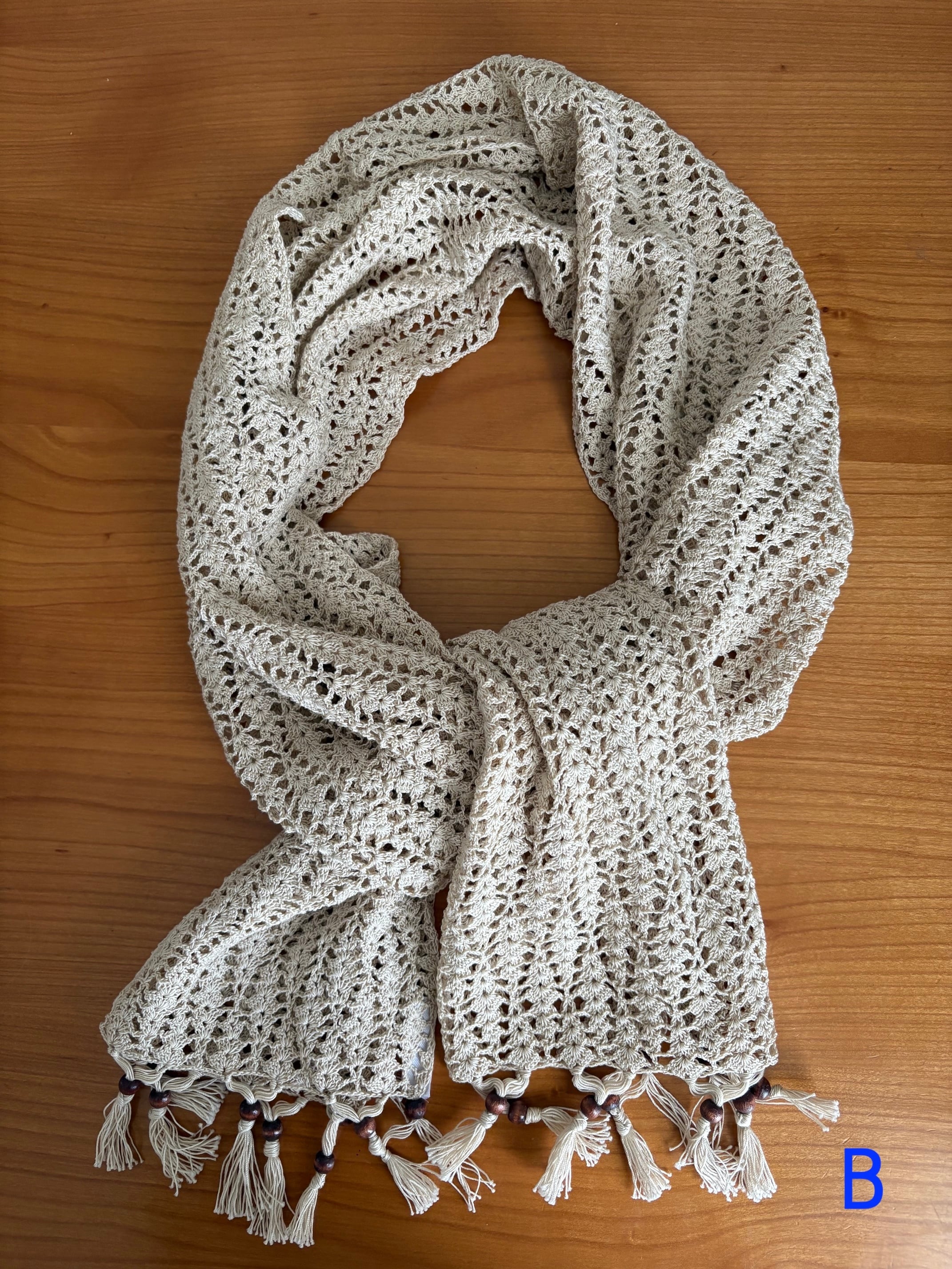 【新入荷!アヤートのベイト・ディマシュキ/サマーヤーンのクロシェ編みストール:Made in Free Syria】