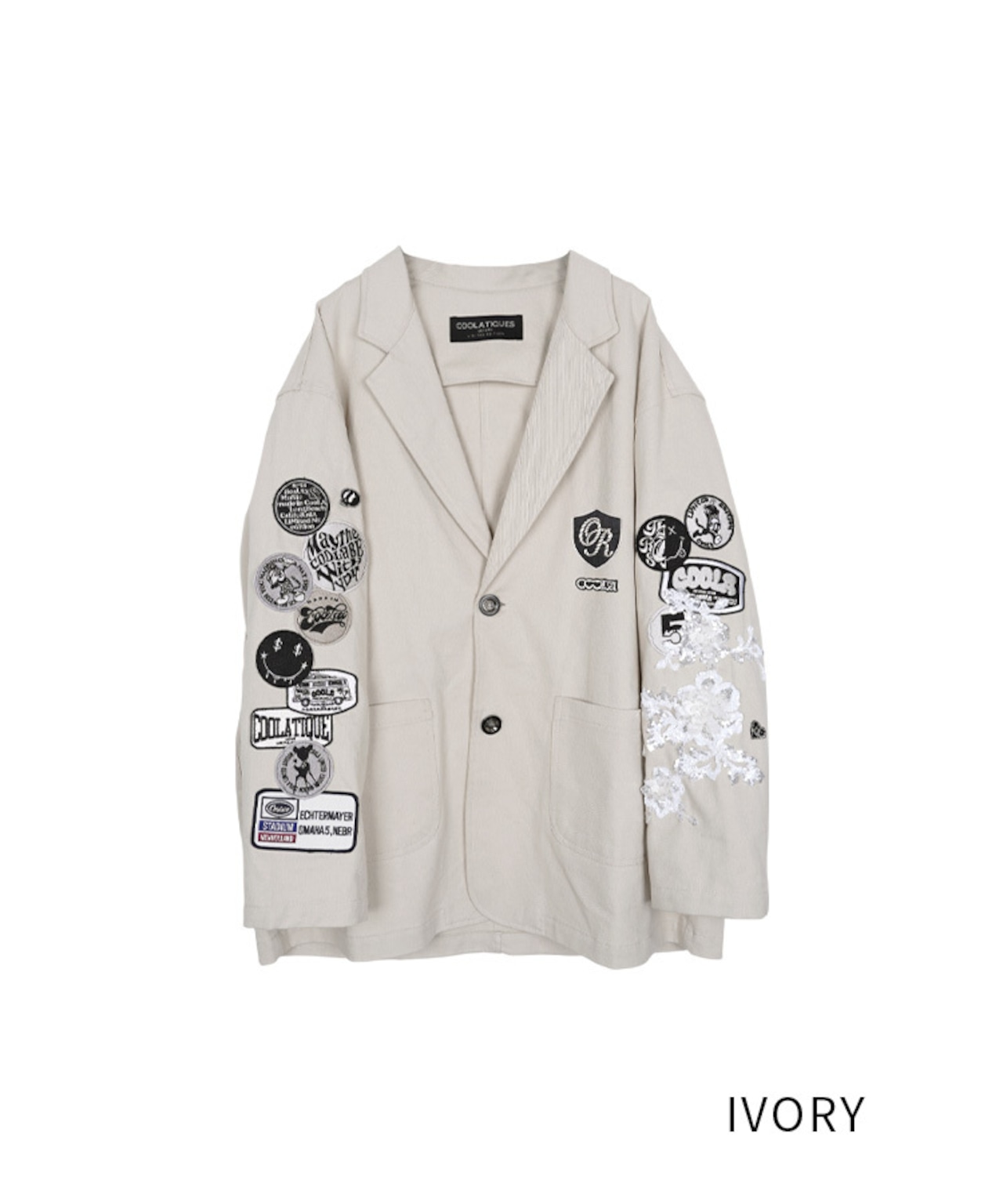 パッチ&レースコットンジャケット (IVORY) CQ-48013