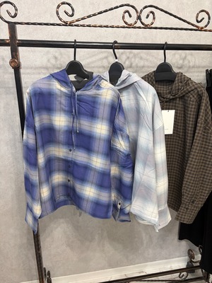 【HUNCH】チェックフーディシャツ　WLN5366