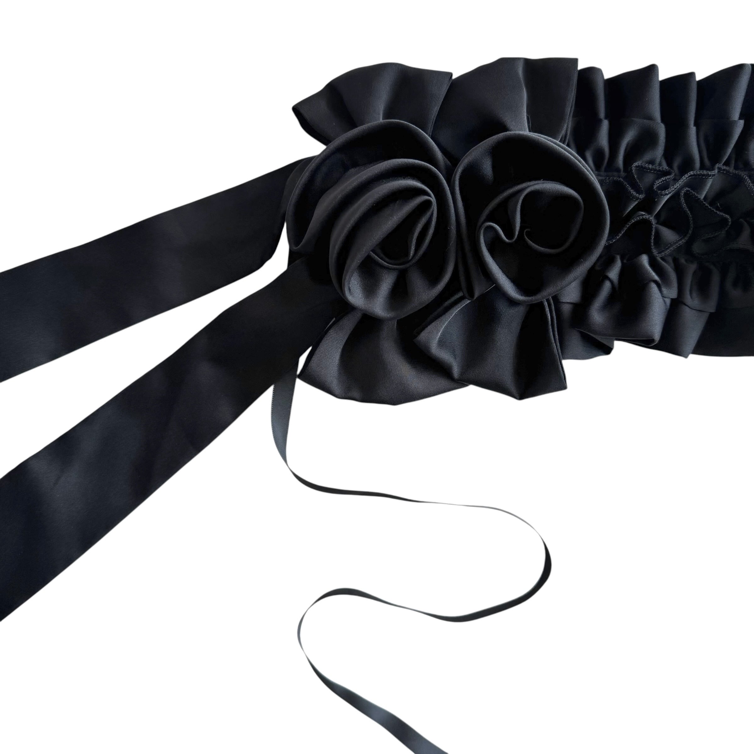 ローズリボンヘッドドレス　BLACK