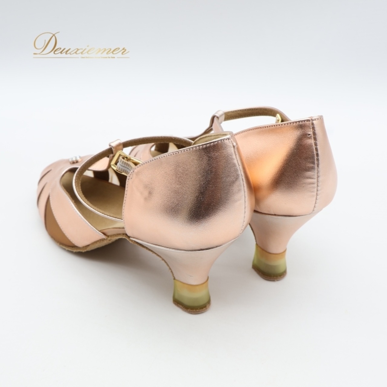 社交ダンス シューズ 23cm ピンク系 SK 靴 くつ ヒール レディース ラインストーン スタンダード ラテン オープントゥ ピンクゴールド系 光沢 キラキラ 練習 レッスン イベント ステージ パーティー 上品 かわいい ストラップ