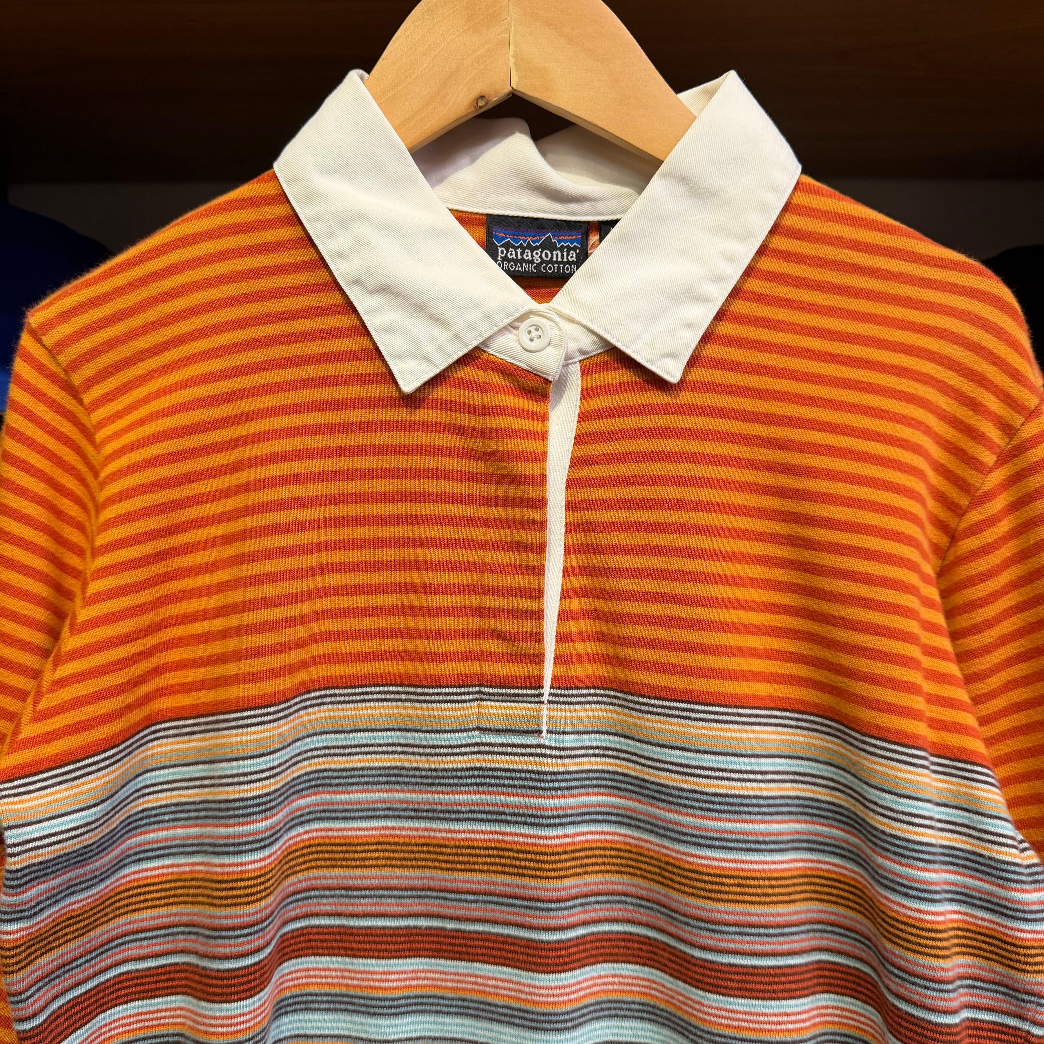 00s patagonia ボーダーラガーシャツ　オーガニックコットン 00s patagonia レディース ラガーシャツ ボーダー オーガニック