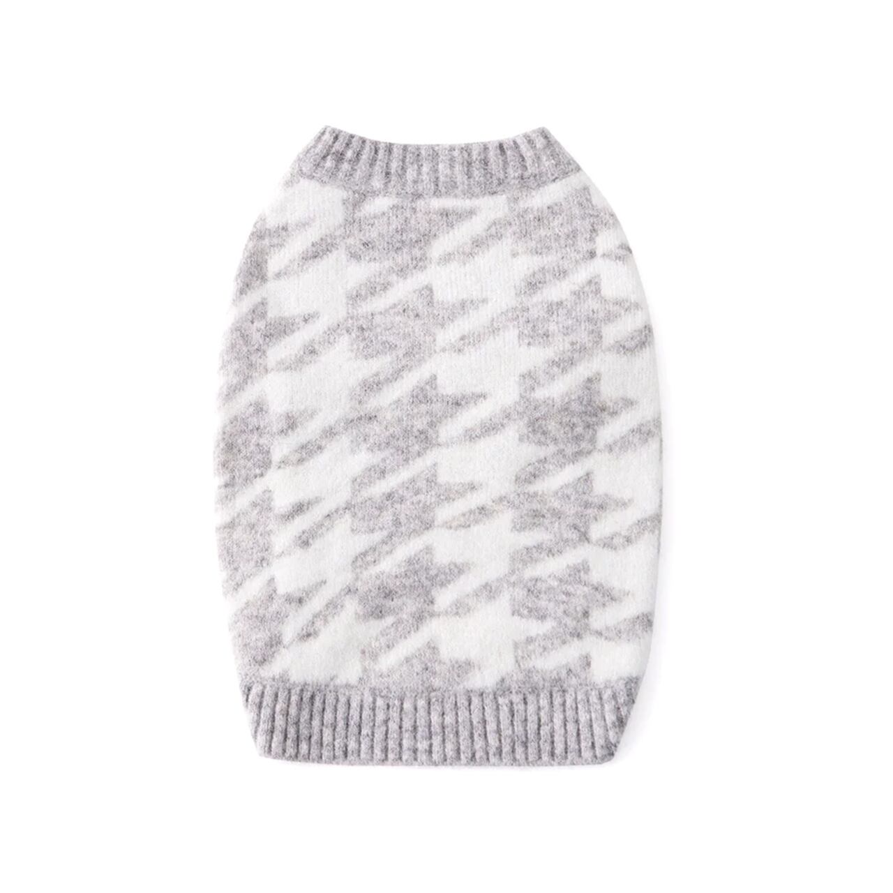 HOUNDSTOOTH JUMPER(Grey& White) / OVER GLAM