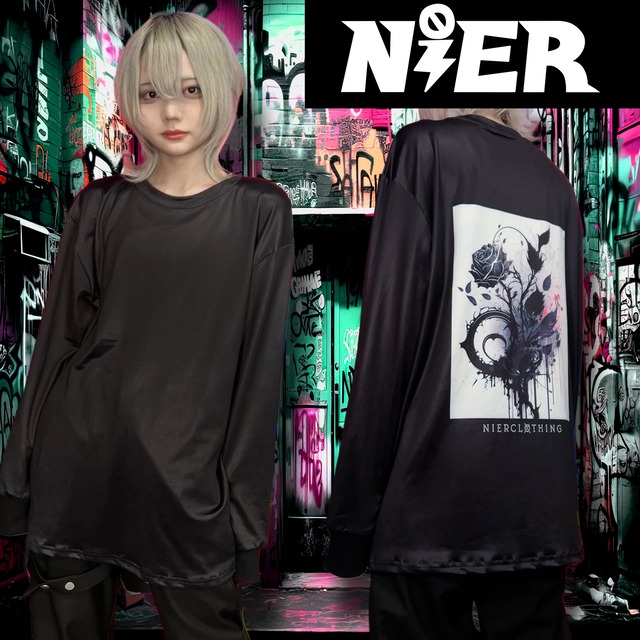 袖リブ付きBACK DYSTOPIAN ROSE PULLOVER【防寒裏地フリース】