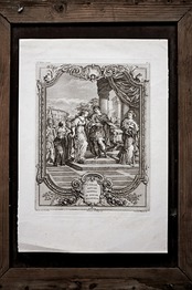 1780s フランス 33c 繊細な歴史的銅版画 図版 ユリウス・カエサル ルーブル美術館所蔵 アンティーク