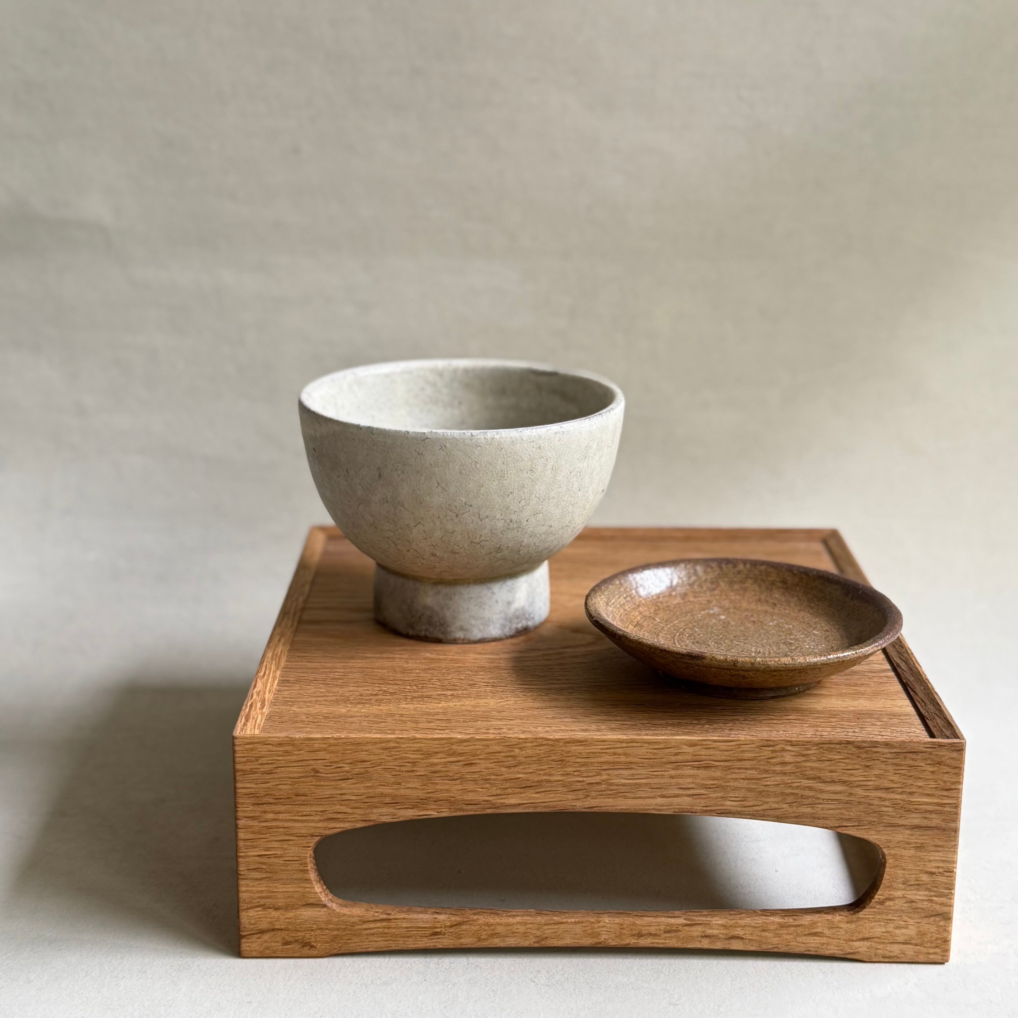 叶谷真一郎 4寸高脚鉢 灰粉引 | gallery 一白