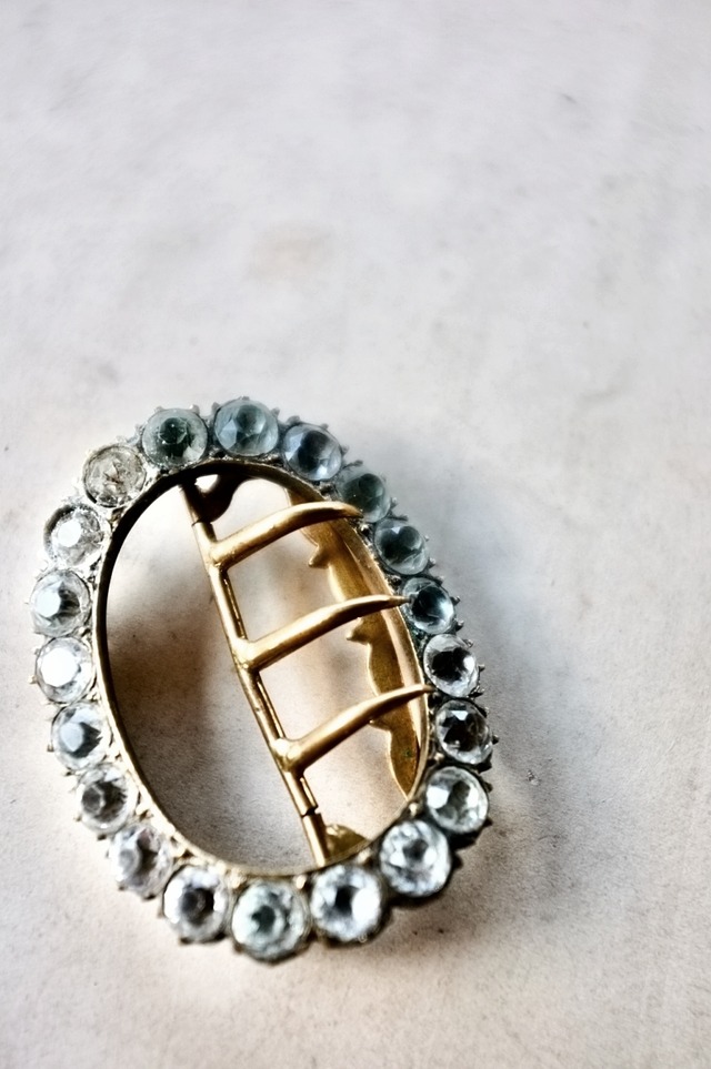 19世紀 フランス 青星と透明星のエルフとペーストのバックル アンティーク