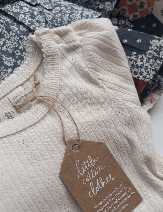 《即納》Little Cotton Clothes / Pointelle Baby Bodysuit Chantilly