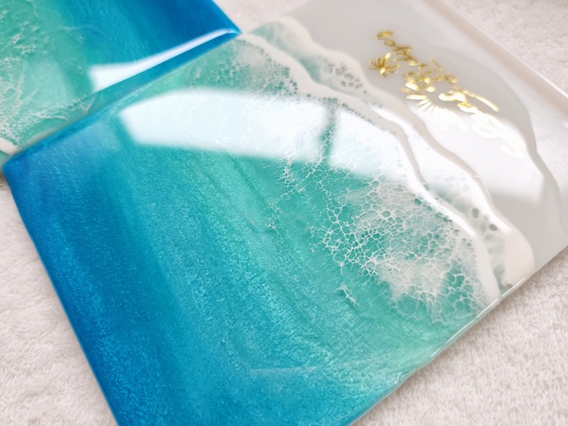 163.オーシャンレジンアート 折りたたみミラー大