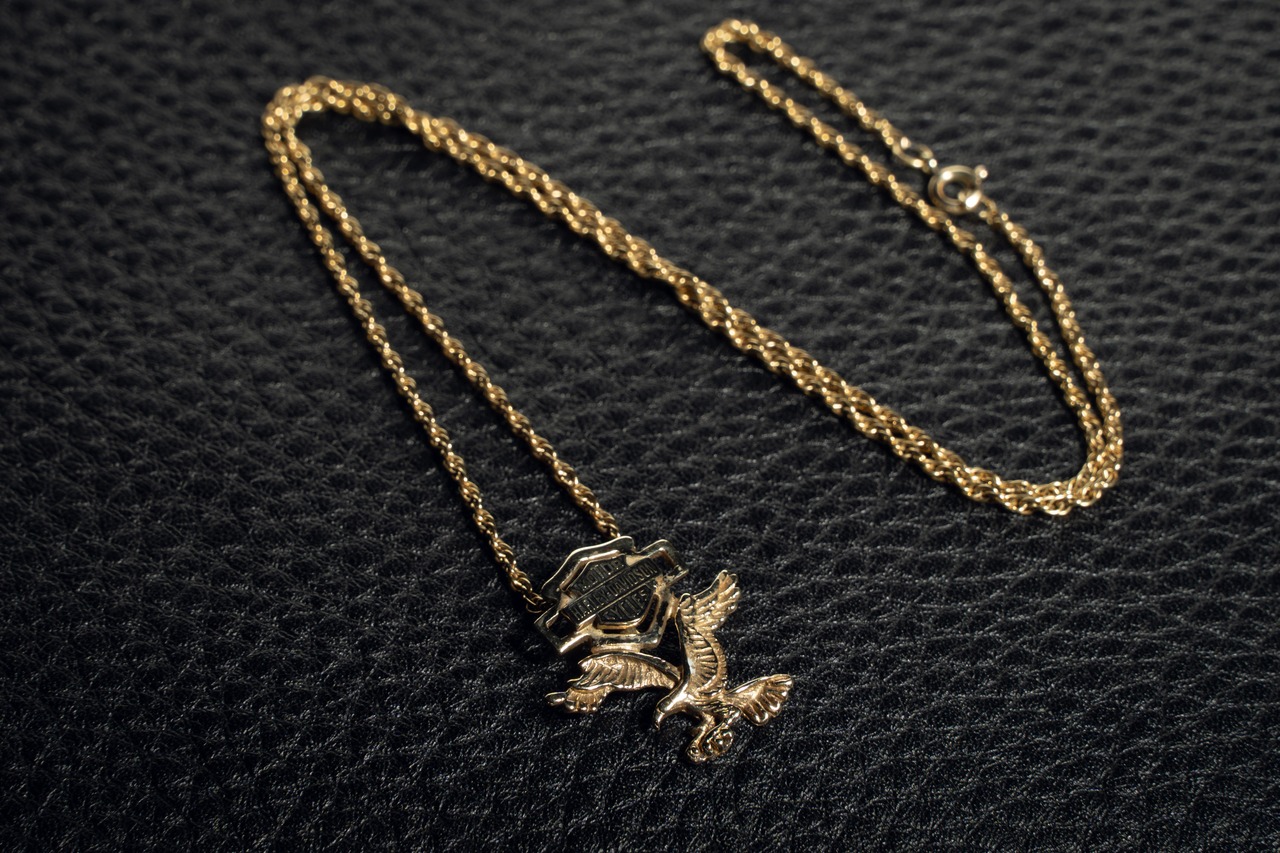 Official Harley Davidson Vintage Gold Eagle Necklace