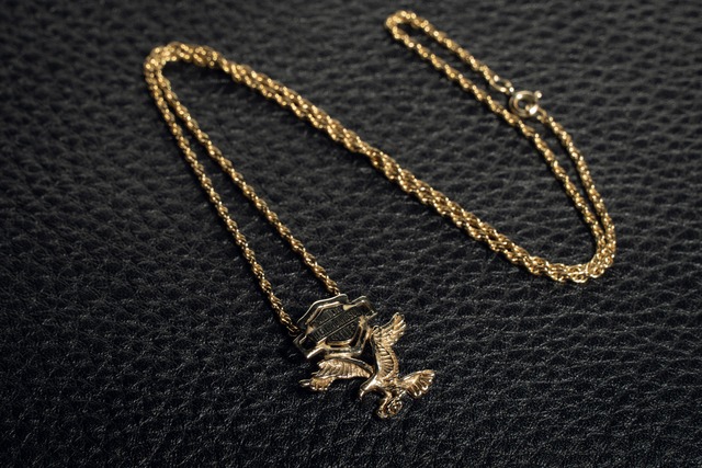 Official Harley Davidson Vintage Gold Eagle Necklace
