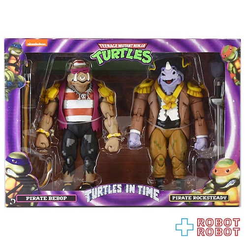 ネカ TMNT タートルズ・イン・タイム パイレーツ ロックステディ＆ビーバップ 7インチ アクションフィギュア7インチ アクションフィギュア