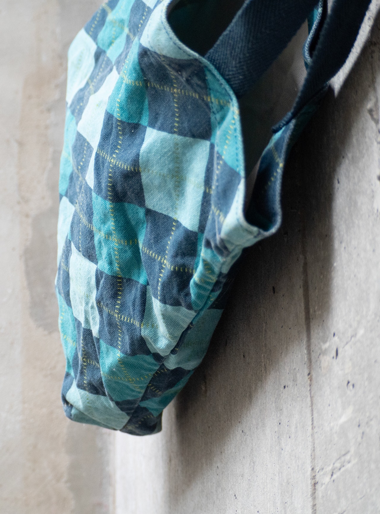 "ROUTE 66" used Argyle pattern tote bag