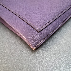HERMES エルメス  クラリスGM シェブルミゾル □E刻印  ポーチ パープル A-9766