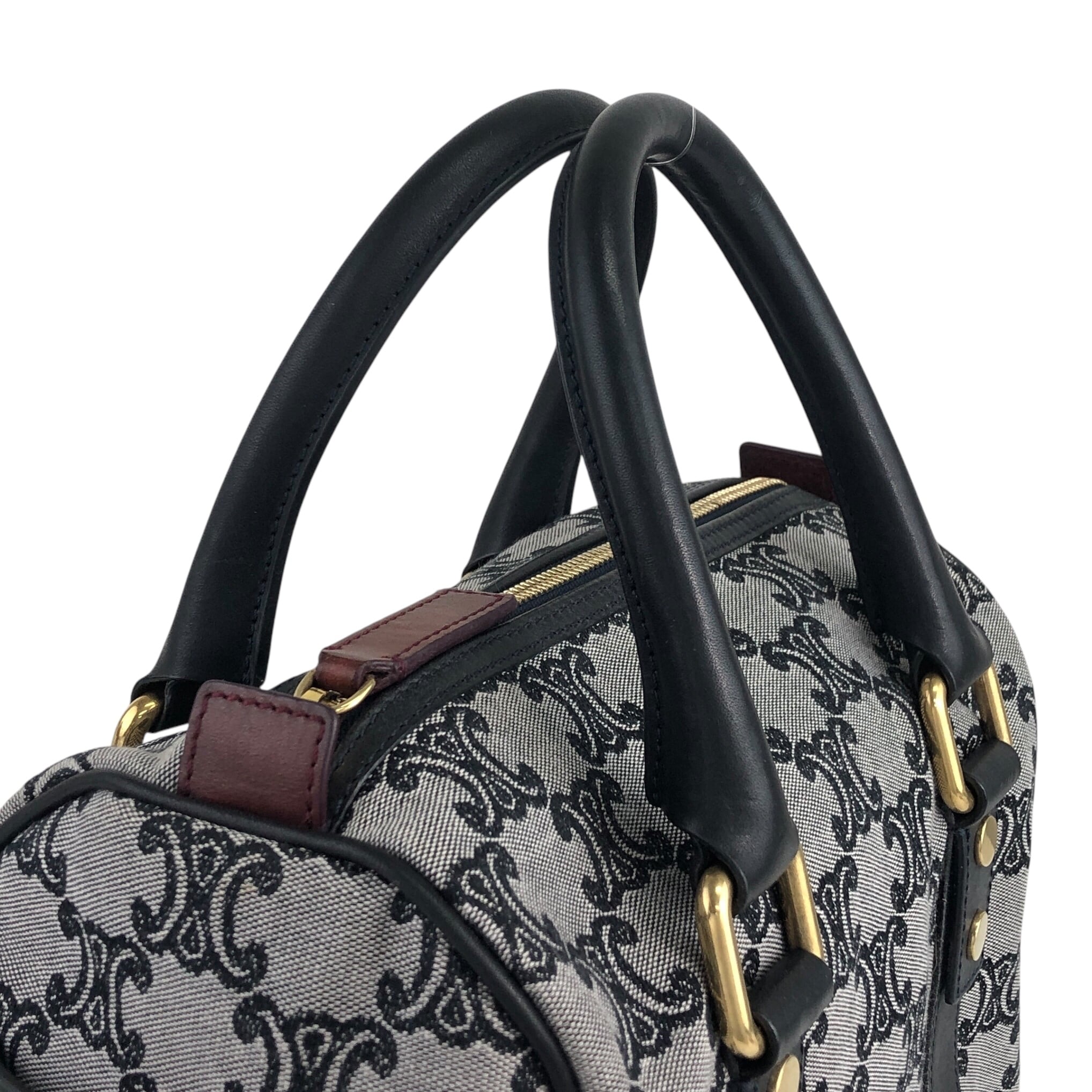CELINE セリーヌ マカダム ハンドバッグ グレー トリオンフ キャンバス