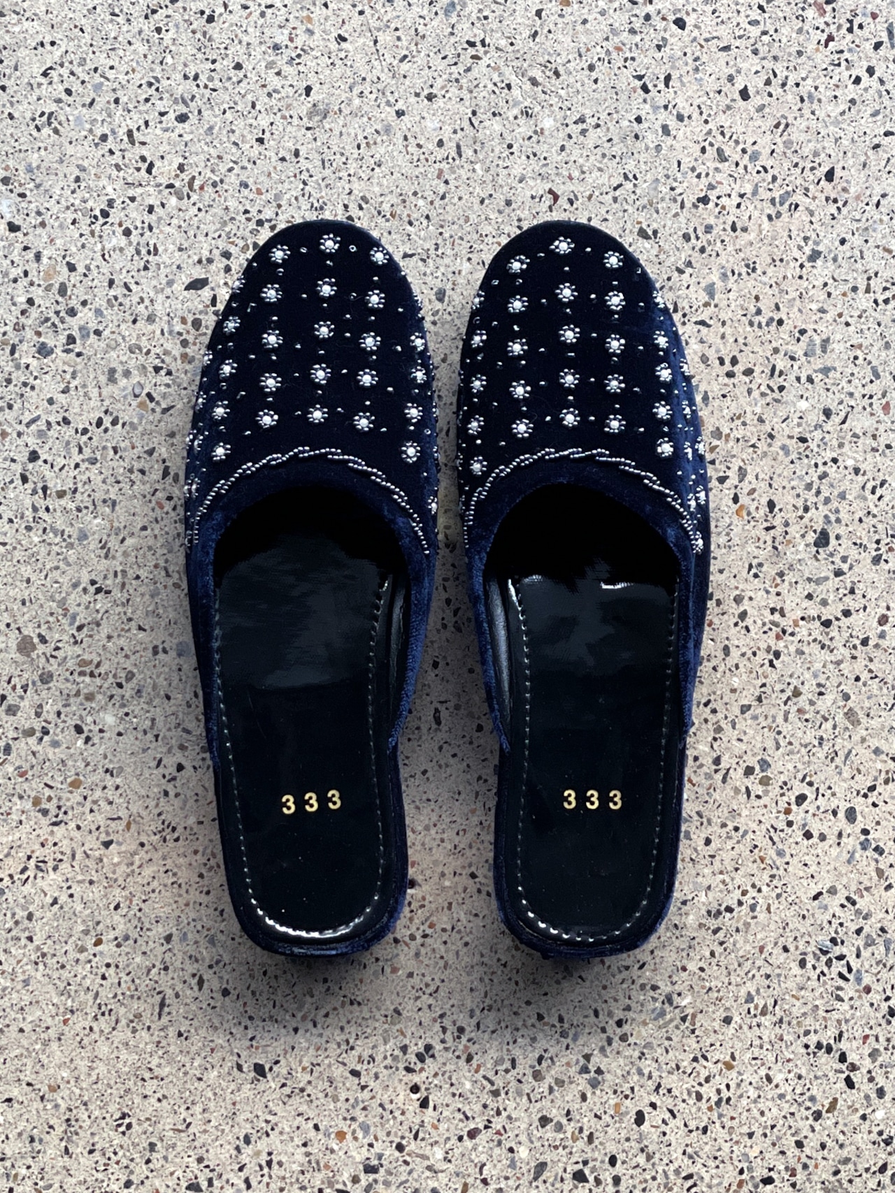Velor sandals（Navy・Dot）