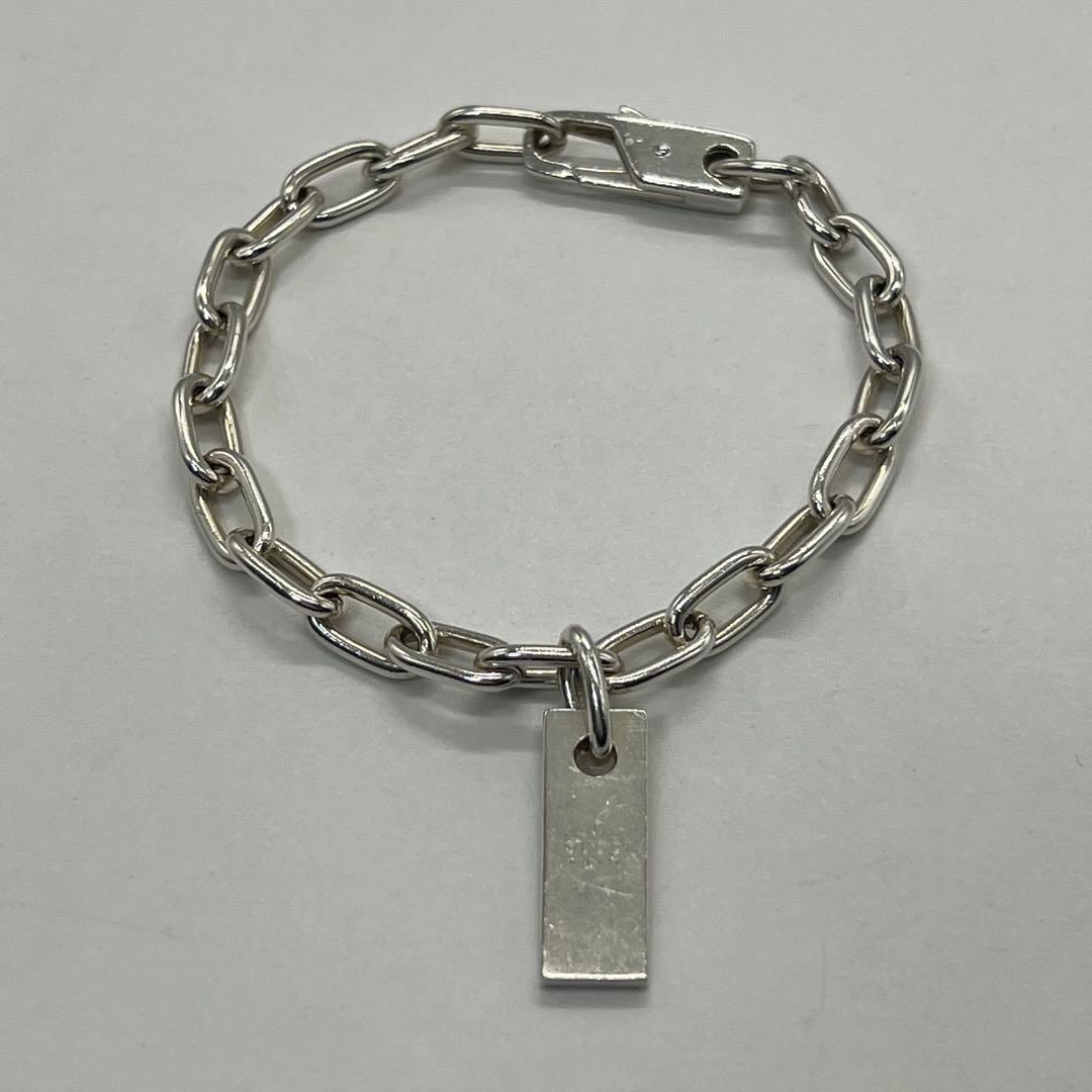 グッチ GUCCI バープレート オーバルリンクチェーン ブレスレット SV