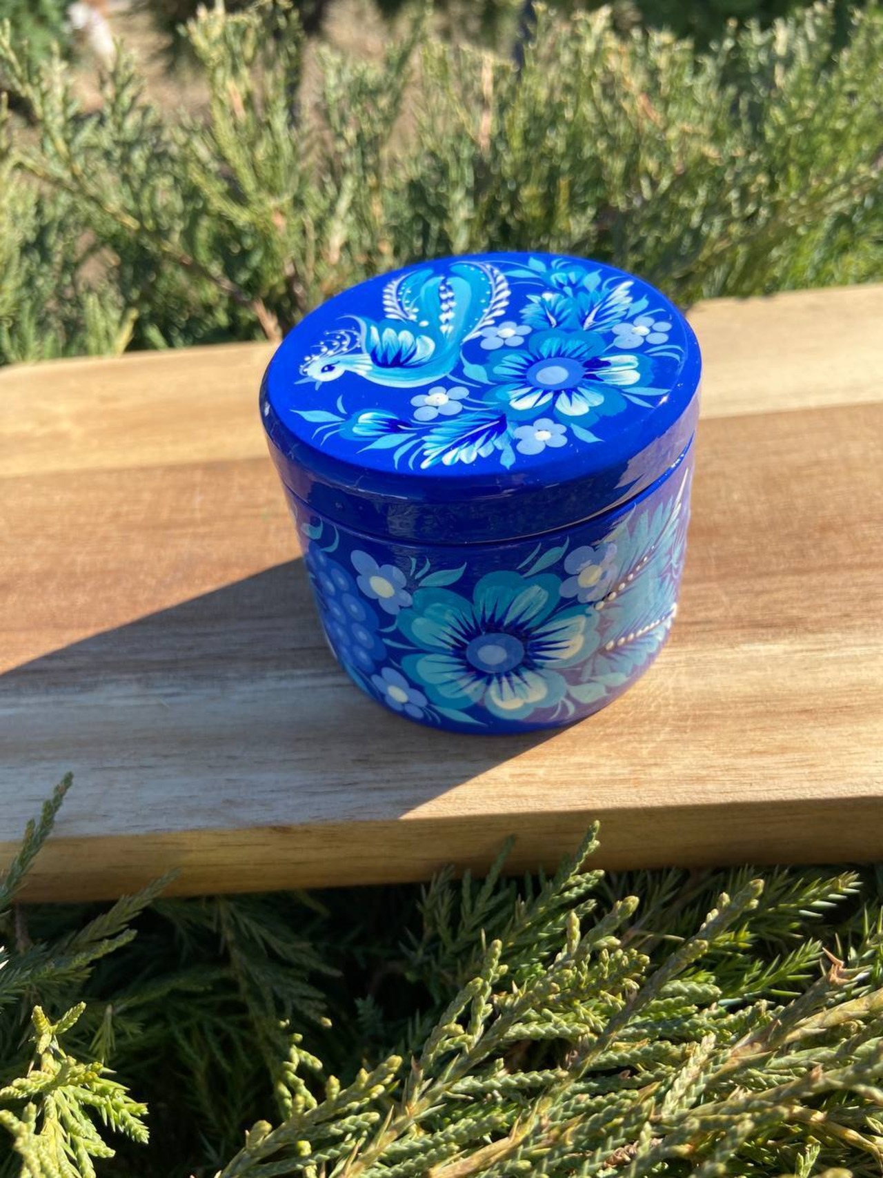 ペトリキウカ塗り　木製小物入れ・ジュエリーボックス（ティモシェンコ作）ウクライナ製 - 3