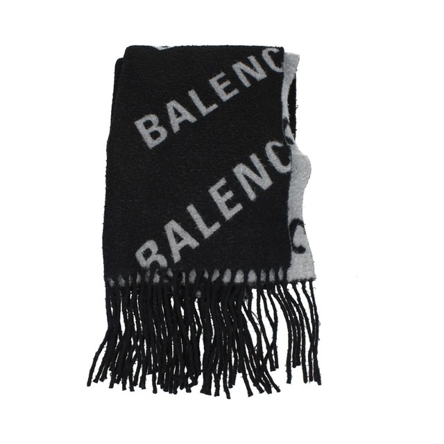 BALENCIAGA バレンシアガ メンズ スカーフ ウール ブラック