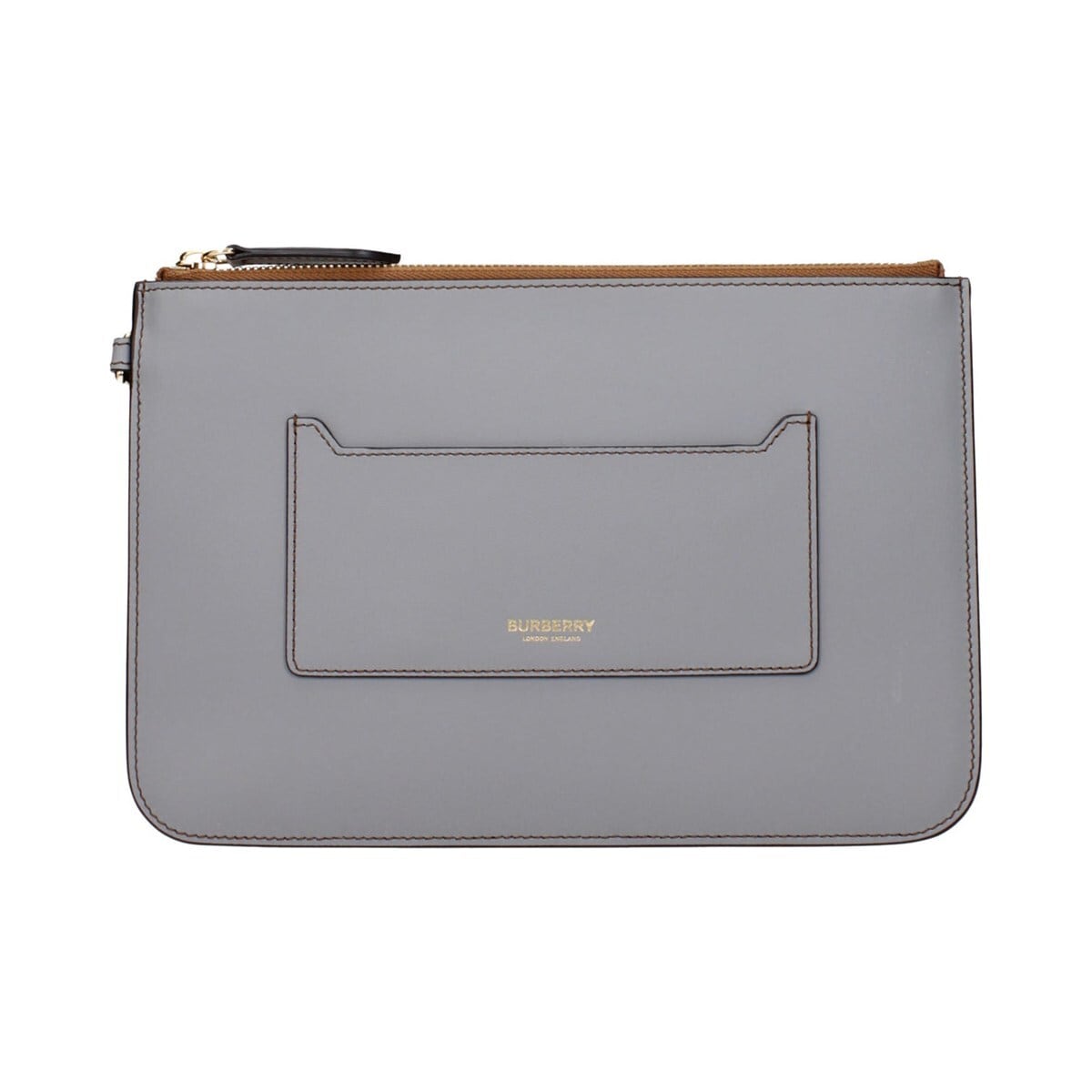 BURBERRY バーバリー メンズ クラッチバッグ レザー グレー