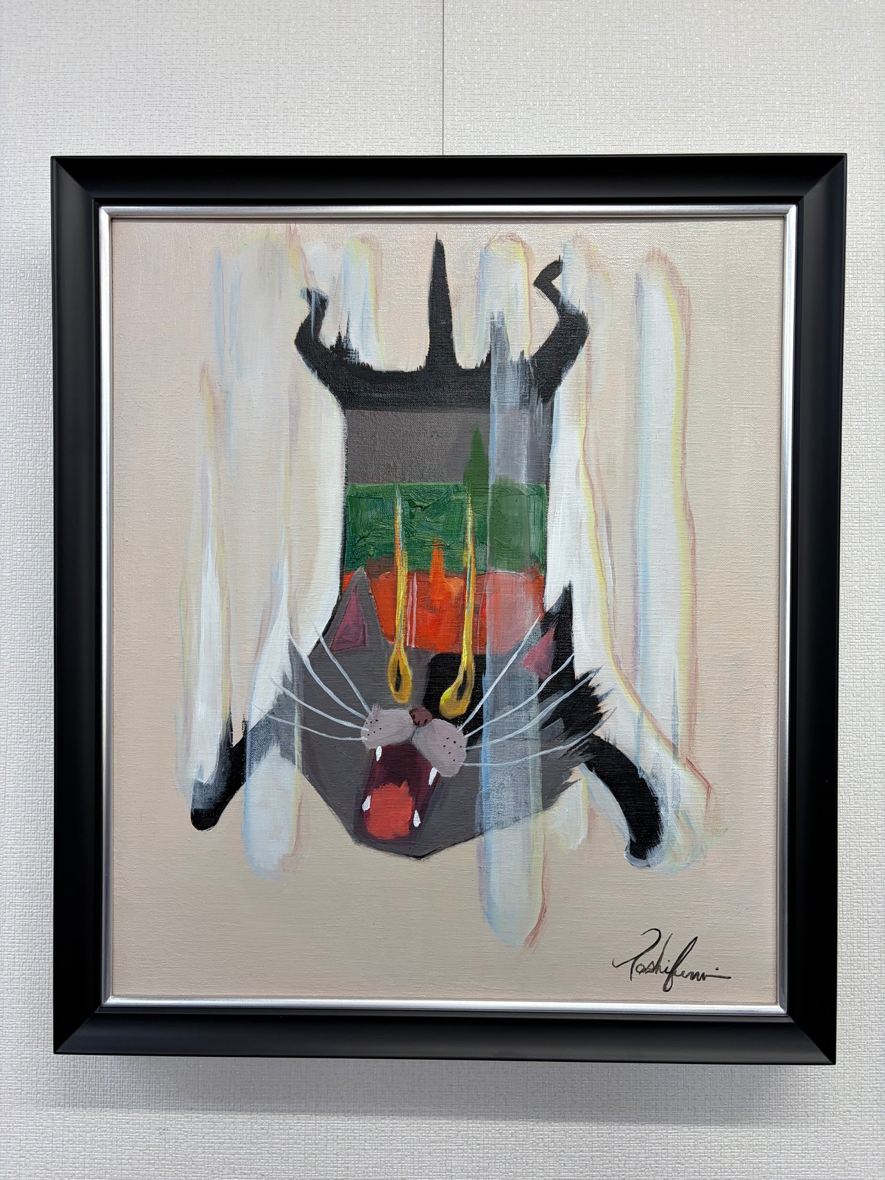 油絵　Falling Cat/World Times collar