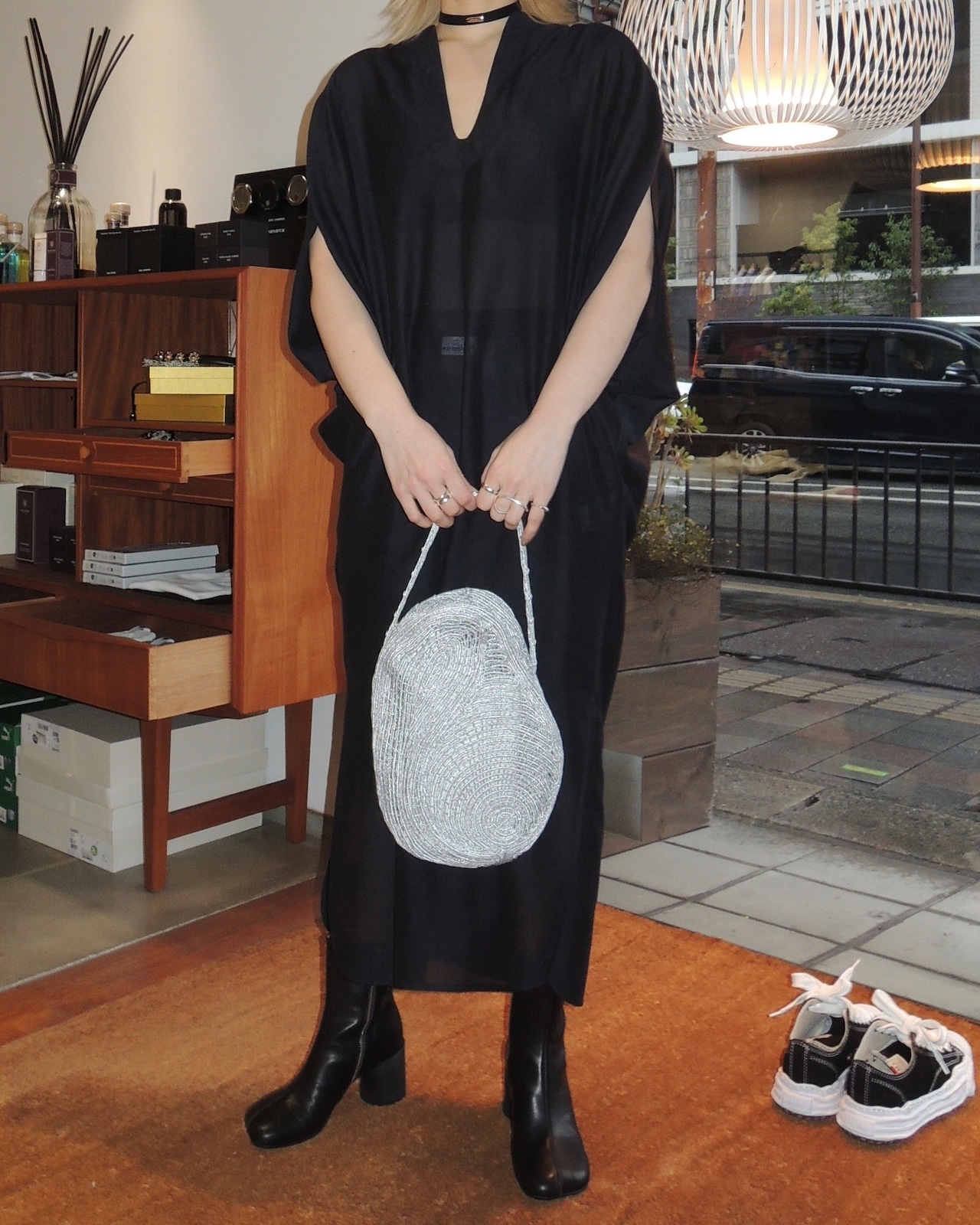 【25SS】Mame Kurogouchi マメ クロゴウチ / Cording Embroidery Stone Round Shape Mini Bag / コード刺繍バッグ - 2
