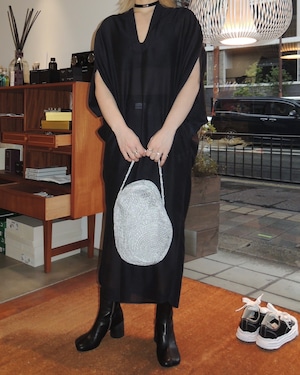 【25SS】Mame Kurogouchi マメ クロゴウチ / Cording Embroidery Stone Round Shape Mini Bag / コード刺繍バッグ