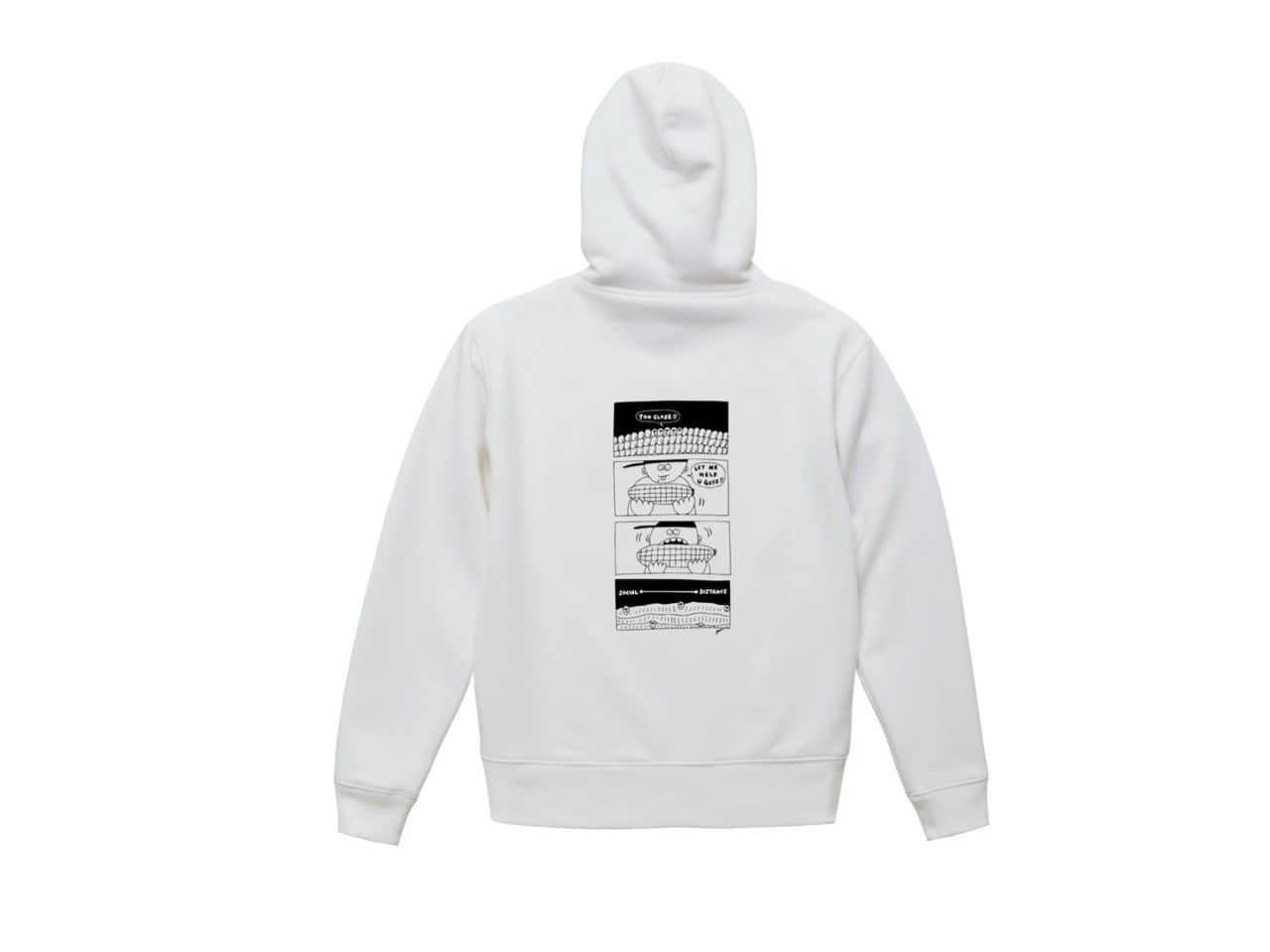 SHI × coguchi Corn SD hoodie (WH/BLK)